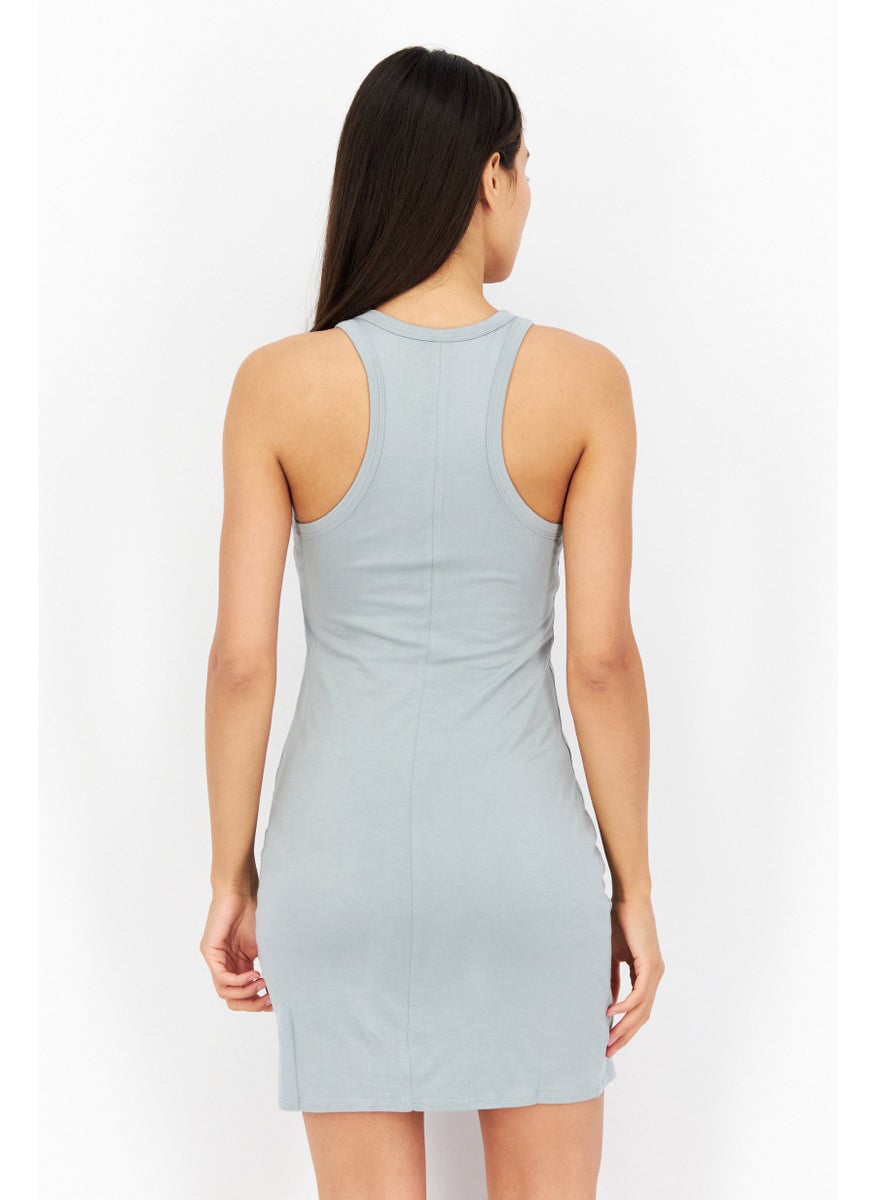 Gentle Fawn - Women Solid Sleeveless Mini Dress, Seafoam - Image 1