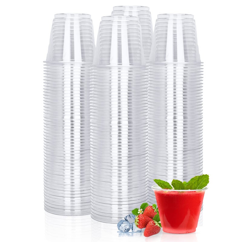 TashiBox 9oz  150 Cups Plastic Cups Clear  Disposable Tumbler for Cocktails Wine and More Essential Party Supplies