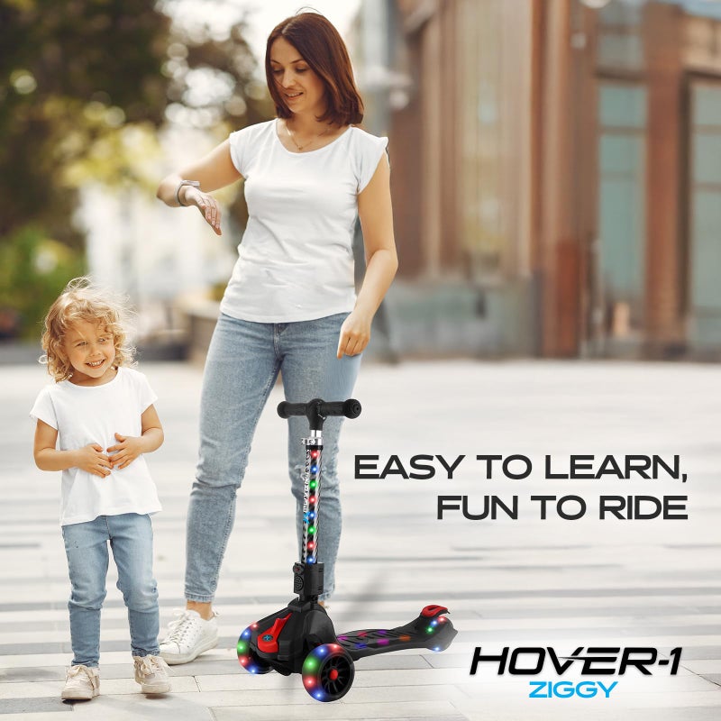 Hover-1 Ziggy Folding Kick Scooter for Kids (5+ Year Old) | Features Lean-to-Turn Axle, Solid PU Tires & Slim-Design, 110 LB Max Load Capacity, Safe, Black - Image 4