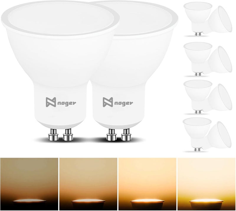 Noger GU10 LED Light Bulb Dimmable 10 Pack, 3000K Warm White, 70W Halogen Equivalent, Energy Efficient 7W, 120° Beam Angle Spotlights, LED Bulbs for Recessed Track Lighting 600LM, CIR≥80 - Image 1