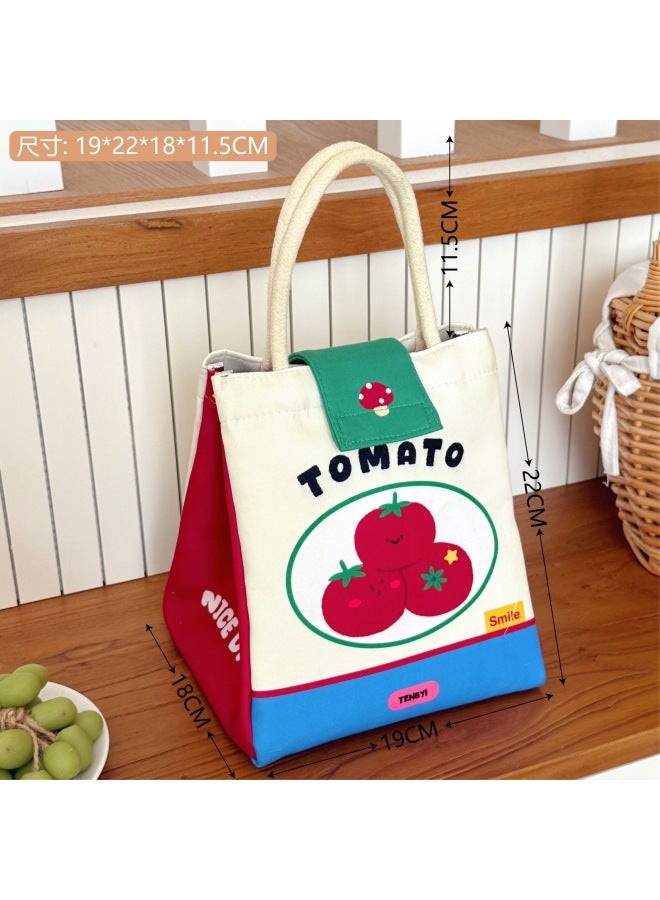 Tengyi Original Cute Lunch Bag Office Workers Large Capacity Handbag Cartoon Insulation Fresh-keeping Bag Student Lunch Box Bag