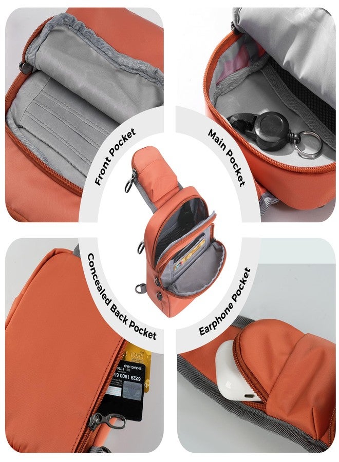 VADOO Sling Bag, Crossbody Bag with Zipper Lock, RFID Blocking & Water Resistant for Men and Women (Orange) - Image 5