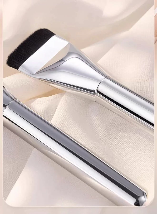 Flat Top Foundation Makeup Brush, Premium Synthetic Bristles Liquid Cream Foundation Brush, Professional Face Makeup Tool for Flawless Base - Image 3