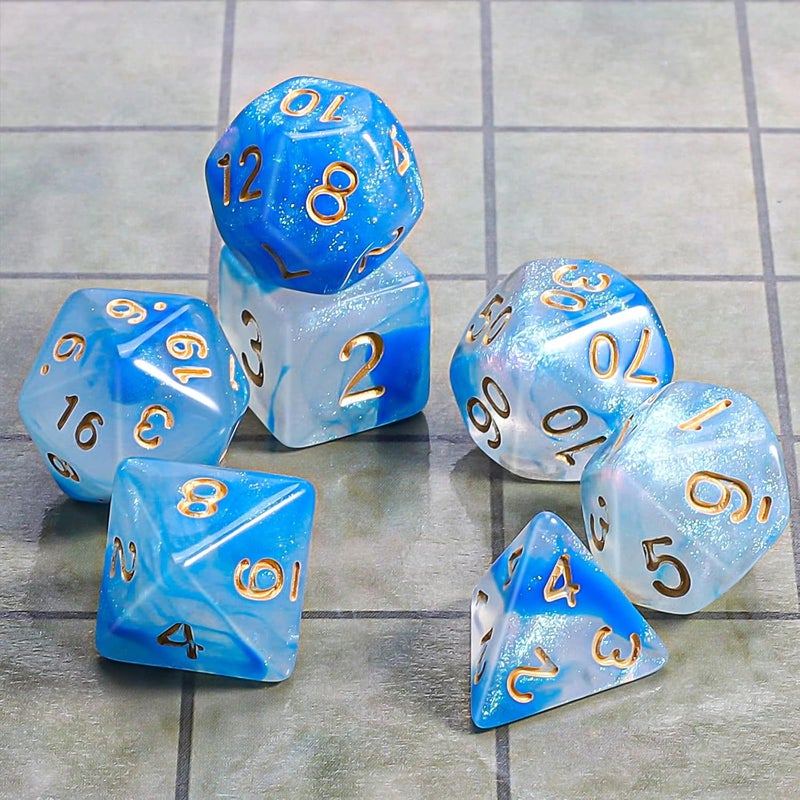 CiaraQ DND Polyhedral Dice Set with a Black Dice Bag for D&D RPG MTG Role Playing Table Games - Image 2