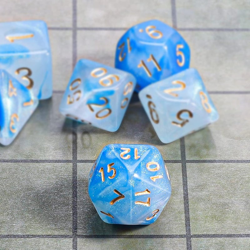 CiaraQ DND Polyhedral Dice Set with a Black Dice Bag for D&D RPG MTG Role Playing Table Games - Image 4