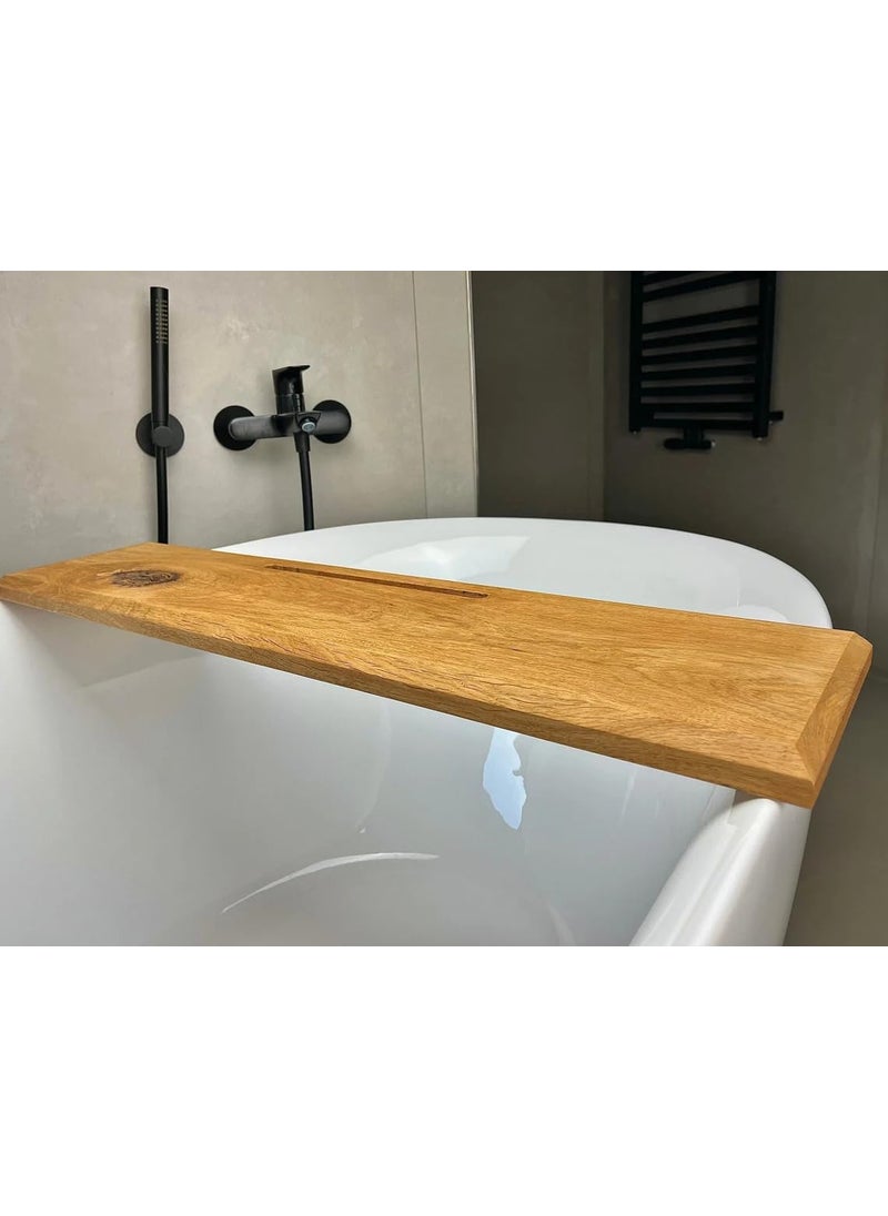 RuPS RuPS Modern Premium Wooden Bathtub Tray for Bathroom with Mobile or Tablet Holder Wooden Bathtub Shelf 90 cm  - Image 3