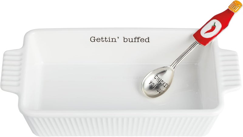 MudPie Buffalo Chicken Dip Baker and Serving Spoon Set - Image 1