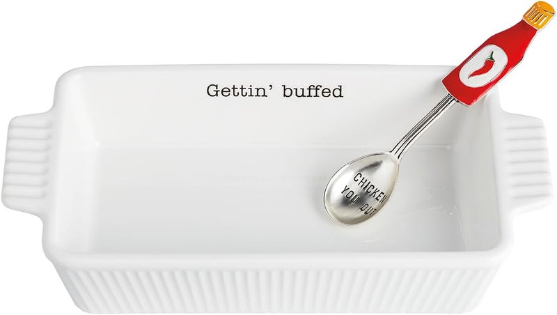 MudPie Buffalo Chicken Dip Baker and Serving Spoon Set - Image 2