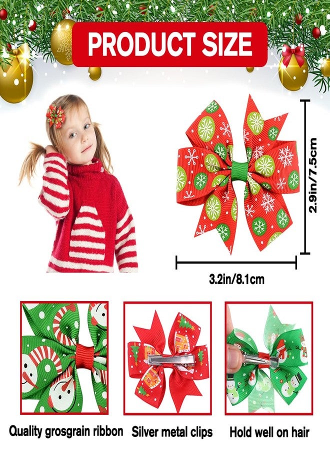 DULEFUN 24pcs Christmas Hair Clips for Girls, Xmas Hair Bows Hairpins Barrettes Xmas Hair Accessories for Kids New Year Christmas Party Favors - Image 4