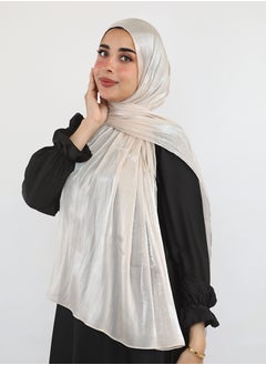 تاي شوب - إيشارب أنيق لامع - بيج مرمري نسائي