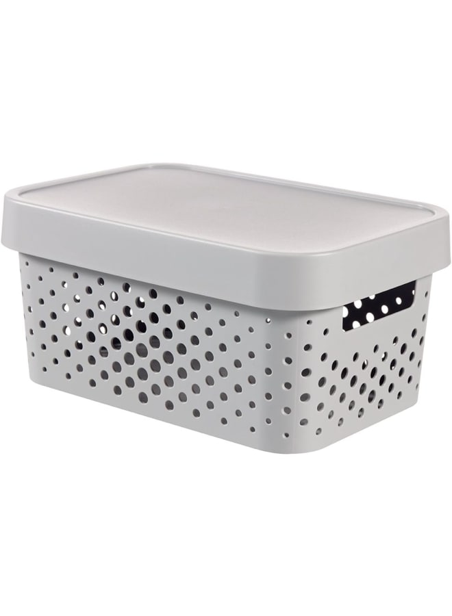 Curver Storage Box Infinity Gepunktet 10,55X7,32X4,88In In Light Grey - Image 1