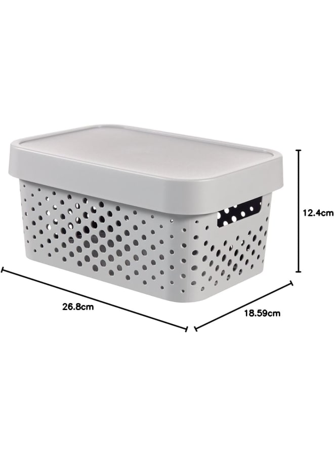 Curver Storage Box Infinity Gepunktet 10,55X7,32X4,88In In Light Grey - Image 2