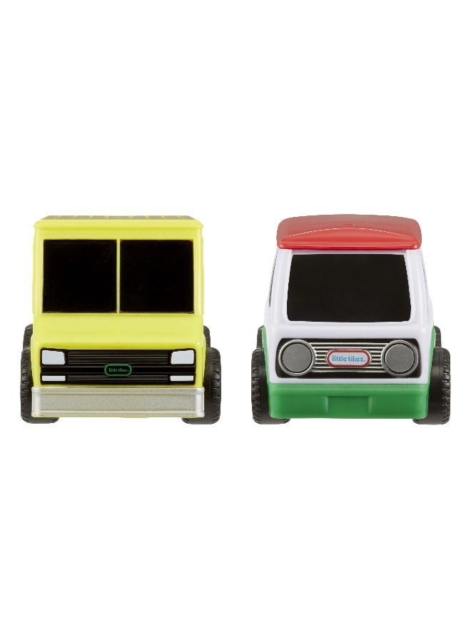 Little Tikes My First Cars Crazy Fast Cars 2-Pack Dine Dashers, Food Vehicle Themed Pullback Toy Car Vehicle Goes up to 50 Ft - Image 2