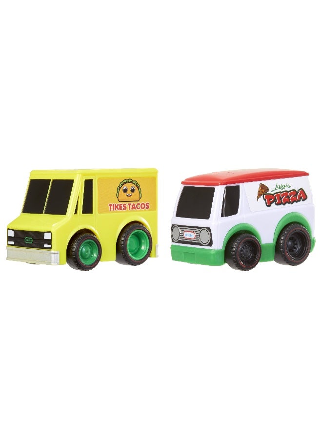 Little Tikes My First Cars Crazy Fast Cars 2-Pack Dine Dashers, Food Vehicle Themed Pullback Toy Car Vehicle Goes up to 50 Ft - Image 3