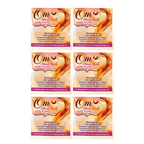 Om Phool Batti Twisted Cotton Long Wicks for Akhand Jyot, Diya Batti for Long Lasting Puja/Aarti, (Pack of 12, White) - Image 2