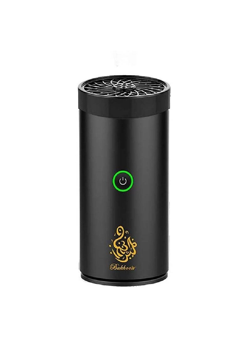 Bakhoor Electric Incense Mini Car Incense Burners Decort for Car, Home, Usb Rechargeable Gift (BLACK)  - Image 1
