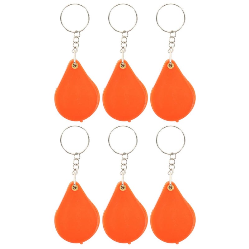 Orange Mini Folding Magnifying Glass Key Ring 6Pcs Portable Pocket Loupe For Reading - Image 2