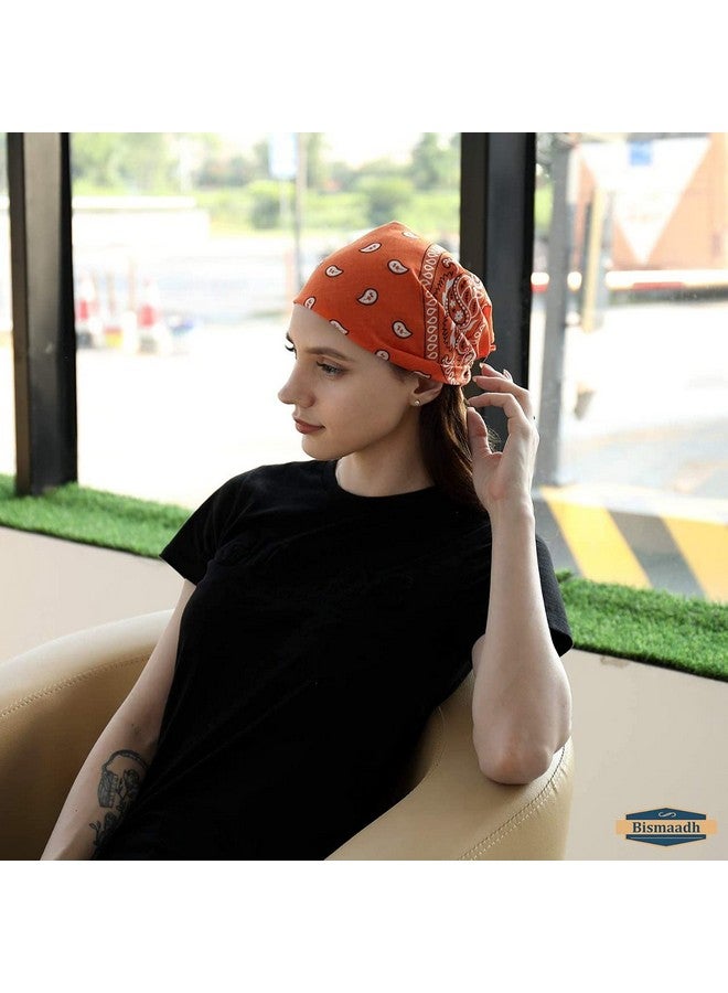 BISMAADH Cotton Paisley Star Print Neckerchief, Face Mask Bandana sun & UV - For Men & Women Pack of 1 (Maroon) - Image 3