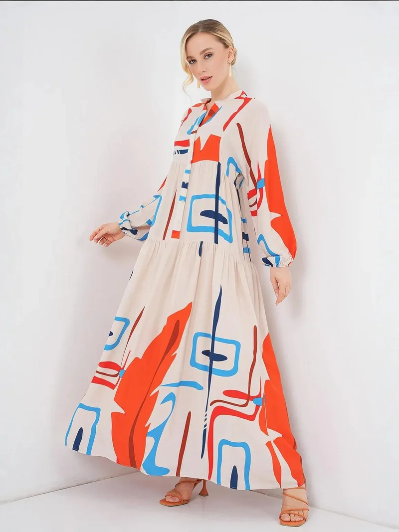 بيغ دارت BDART Patterned V-Neck Maxi Dress