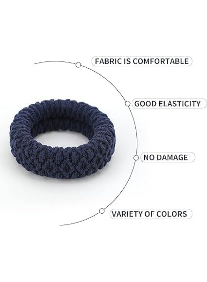 12 Pcs Soft Pony Holders, Elastics Hair Bands for Thick or Curly Hair for Women and Girls, Fancy Hair Ties – White - Image 5