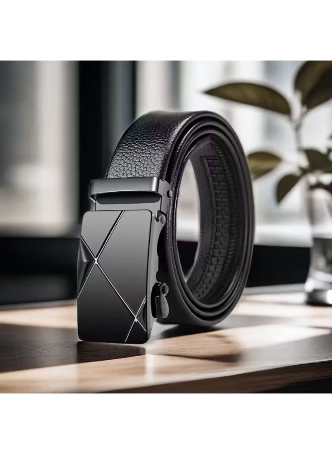 Goolsky Versatile and stylish automatic buckle belt for men, casual and business, trendy trouser belt, ideal gift for Father's Day - Image 2