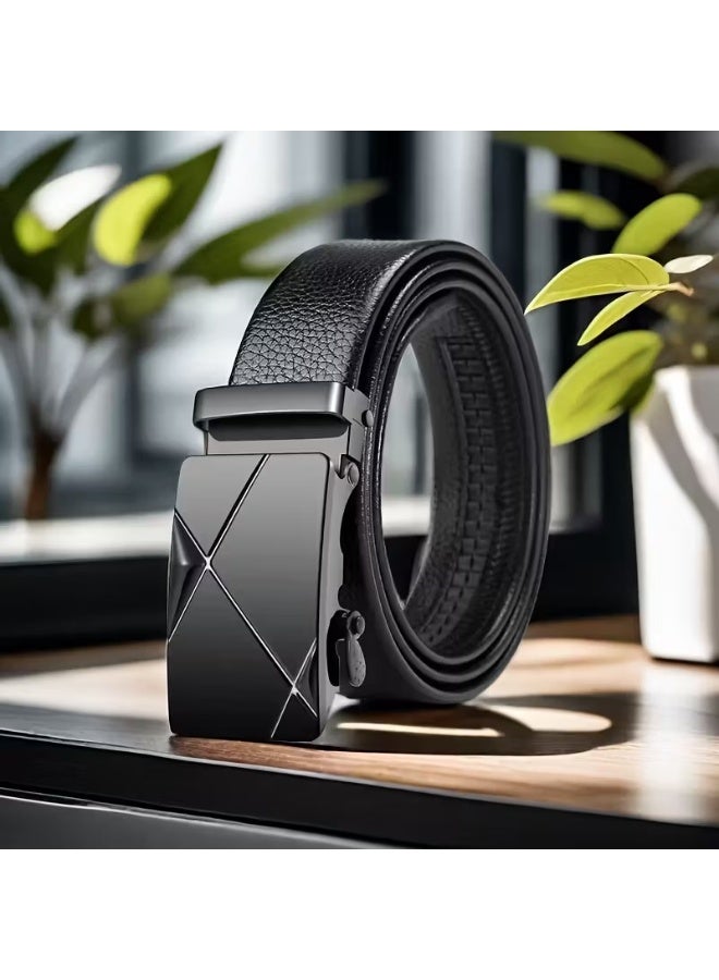 Goolsky Versatile and stylish automatic buckle belt for men, casual and business, trendy trouser belt, ideal gift for Father's Day - Image 3