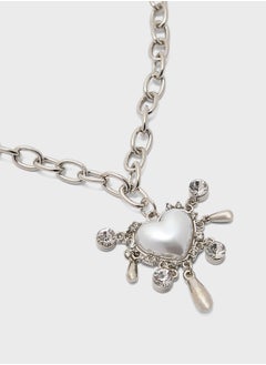 Ginger Abstract Heart Pendant Necklace & Drop Earrings Set  - Image 4