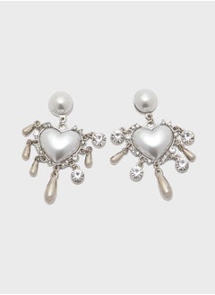Ginger Abstract Heart Pendant Necklace & Drop Earrings Set  - Image 3