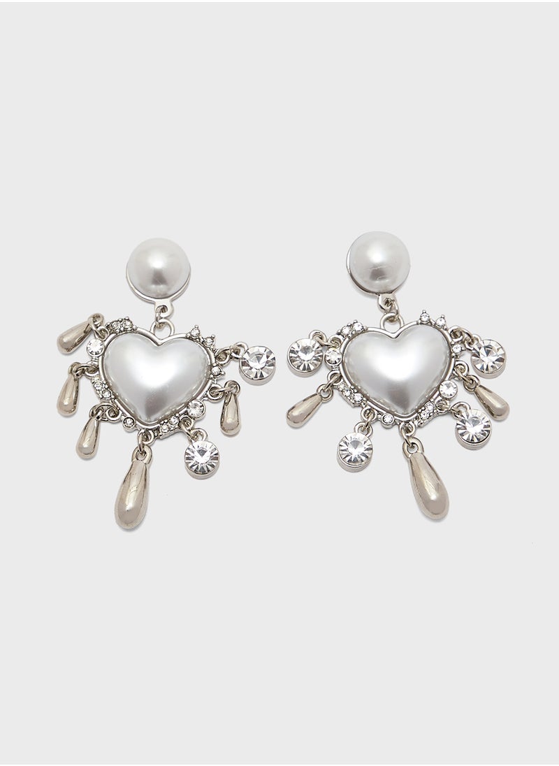 Ginger Abstract Heart Pendant Necklace & Drop Earrings Set  - Image 3