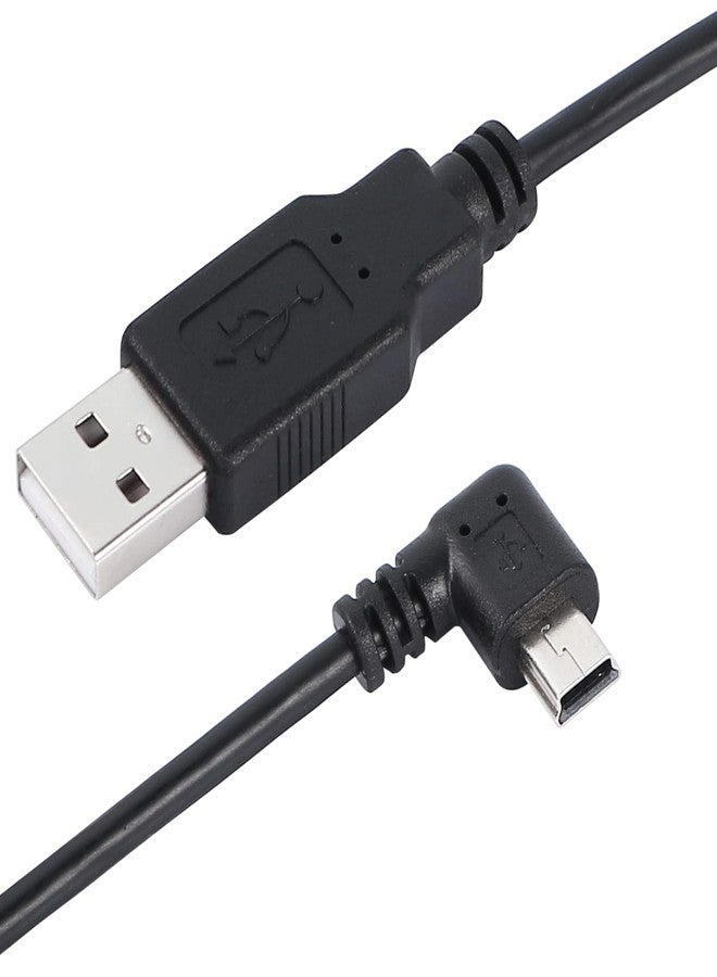 CERRXIAN Dash Cam Power Cord, 9.8FT 90 Degree Mini USB Cable, Angle Mini USB B Male to USB A 2.0 Male Data Sync and Charging Cable for Garmin Nuvi GPS,Canon,Dash Cam (3m, Black Left Angle) - Image 1