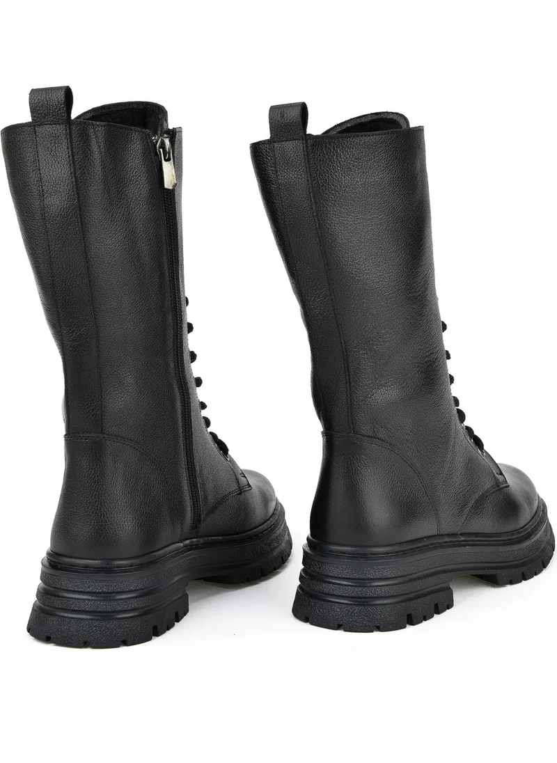 Ziya , Women's Genuine Leather Boots 14355Z1426 Black