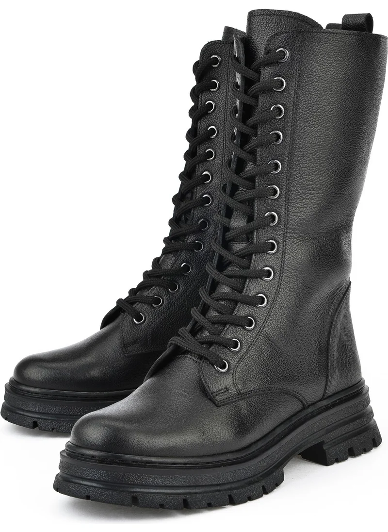 Ziya , Women's Genuine Leather Boots 14355Z1426 Black
