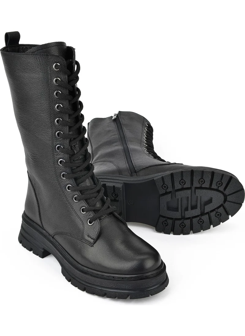 Ziya , Women's Genuine Leather Boots 14355Z1426 Black