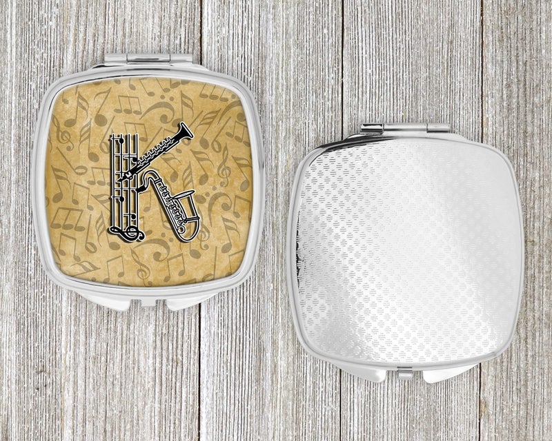 Caroline's Treasures CJ2004-KSCM Letter K Musical Instrument Alphabet Compact Mirror Decorative Travel Makeup Mirror for Women Girls Gifts Pocket Makeup Mirror Folding Handheld - Image 4