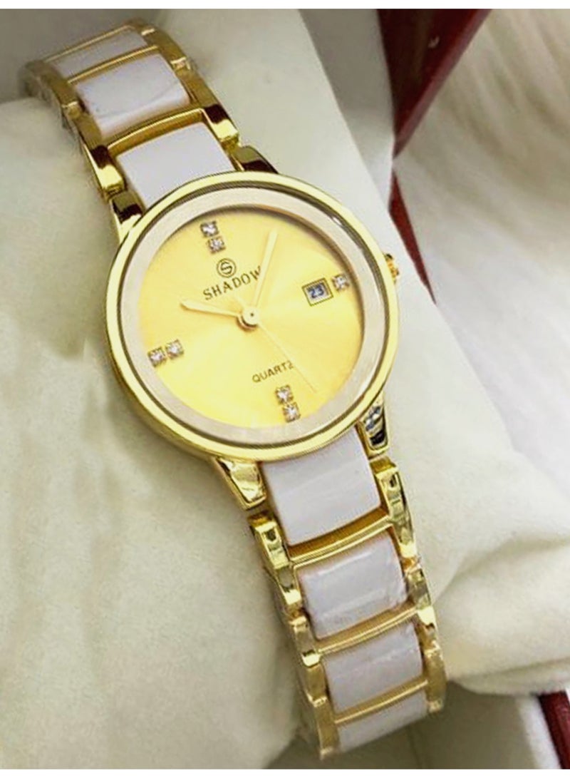 SHADOW Luxury Couple Watch Set - Premium Stainless Steel Matching His and Hers Quartz Wristwatches with Date Display & Crystal Indices - Image 5