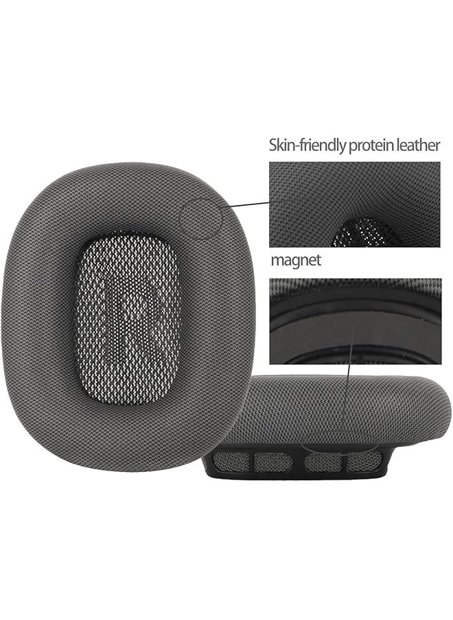 erorex - Soft Protein Leather Replacement Ear Pads For Airpods Max Headphones Ear Cups Headset Accessories Ear Cushions Cover Repair Parts Dark Gray - Image 1