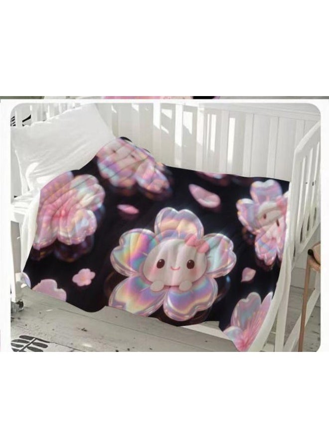 عام بطانية رقيقة من الفانيلا الكرتونية للأطفال والرضع (دافئة ومريحة، ومناسبة للنوم والألعاب) 70 سم * 100 سم - Image 1