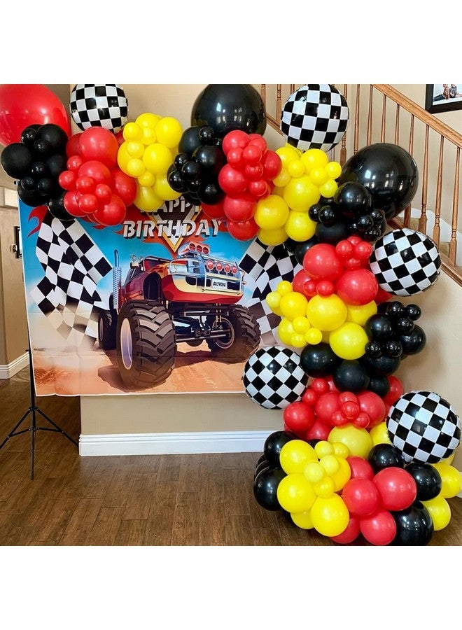 BBPOOL 150PCS Race Car Balloons Arch Garland Kit Racing Car Birthday Party Checkered Foil Balloons for Birthday Decorations （No Backdrop） - Image 1