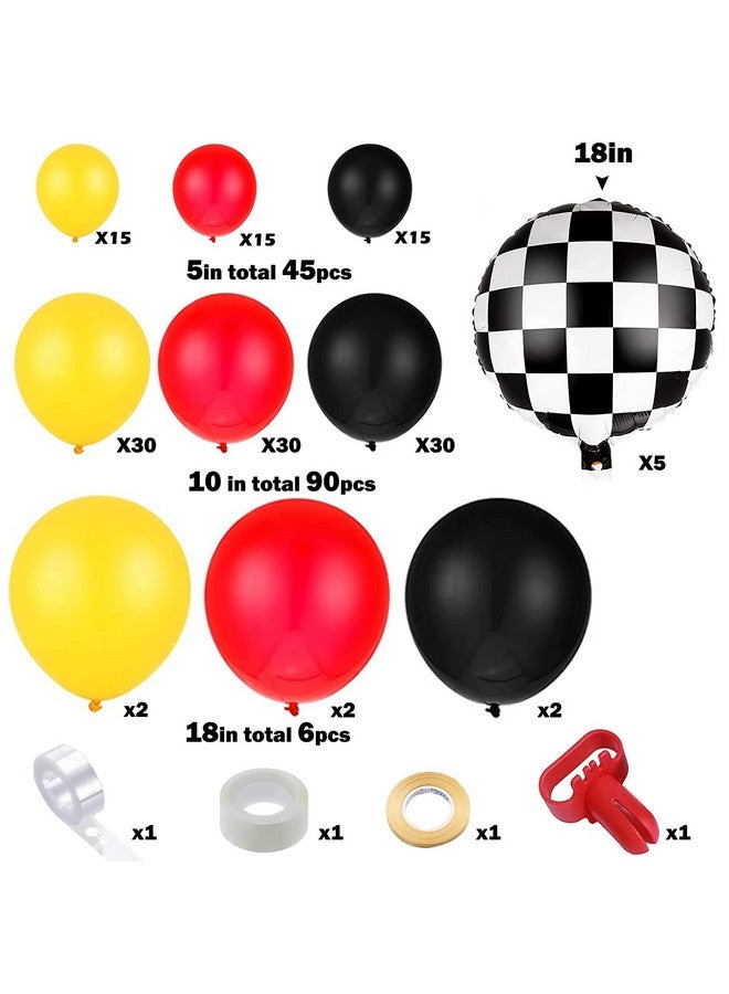 BBPOOL 150PCS Race Car Balloons Arch Garland Kit Racing Car Birthday Party Checkered Foil Balloons for Birthday Decorations （No Backdrop） - Image 2