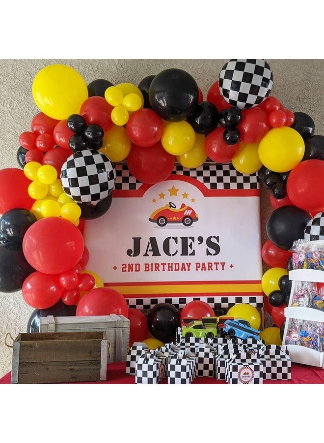 BBPOOL 150PCS Race Car Balloons Arch Garland Kit Racing Car Birthday Party Checkered Foil Balloons for Birthday Decorations （No Backdrop） - Image 3