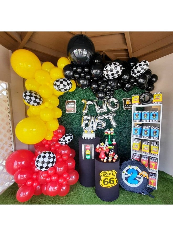 BBPOOL 150PCS Race Car Balloons Arch Garland Kit Racing Car Birthday Party Checkered Foil Balloons for Birthday Decorations （No Backdrop） - Image 5