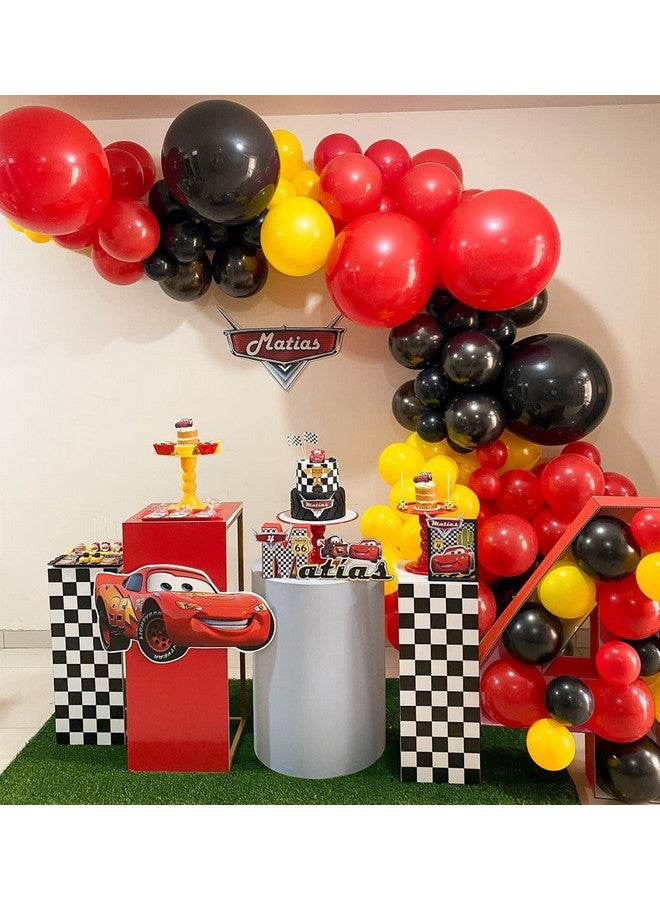 BBPOOL 150PCS Race Car Balloons Arch Garland Kit Racing Car Birthday Party Checkered Foil Balloons for Birthday Decorations （No Backdrop） - Image 4
