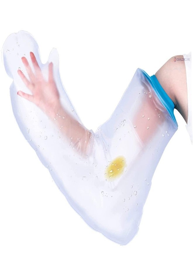 DIALDRCARE غطاء جبس مقاوم للماء للبالغين من ديالدر كير، ضمادات قابلة لإعادة الاستخدام، واقي جاف للاستحمام (واقي جبس طويل لليد) - Image 1