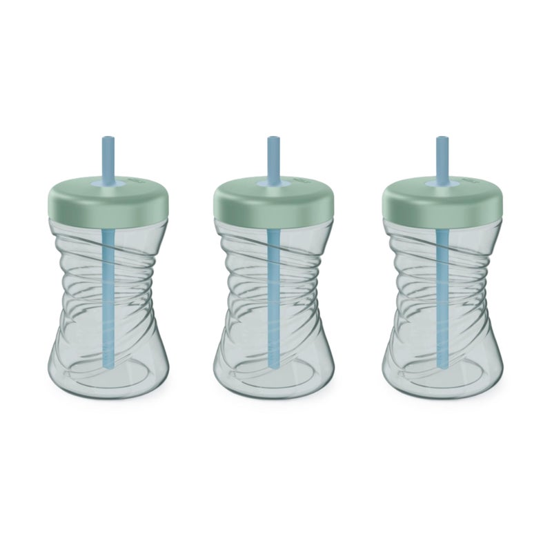 NUK First Choice Fun Grips Straw Cup 2.0, 10 oz. Sippy Cup with Handles, Leak Proof Straw Cup, 3-Pack - Image 1