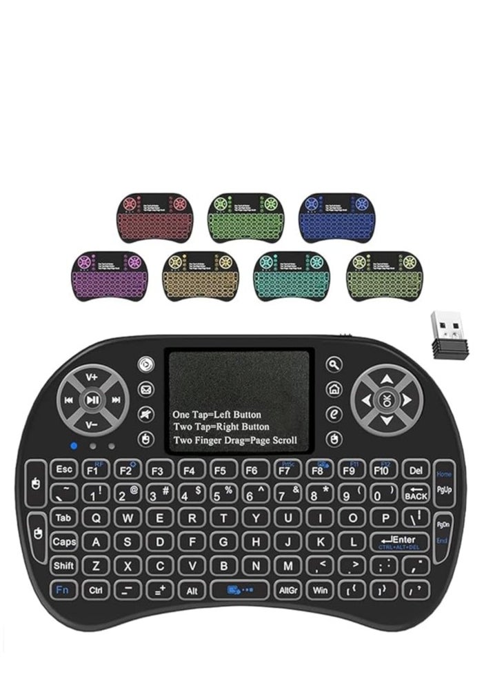 Point POINT PT-200-Mini Backlit Keyboard and Touchpad Mouse, Mini Wireless Keyboard with Touchpad and Multimedia Keys for Android TV. Smart TV HTPC PS3 Smartphone Tablet  - Image 2