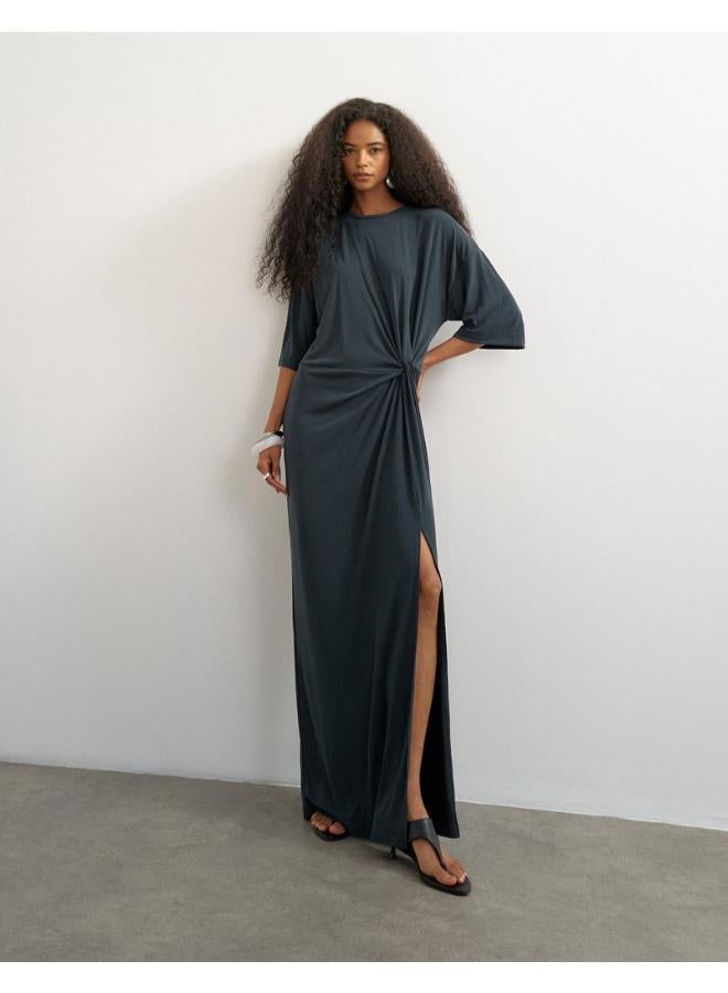 TOPSHOP Short Sleeve Cinched Maxi Dress - Image 1