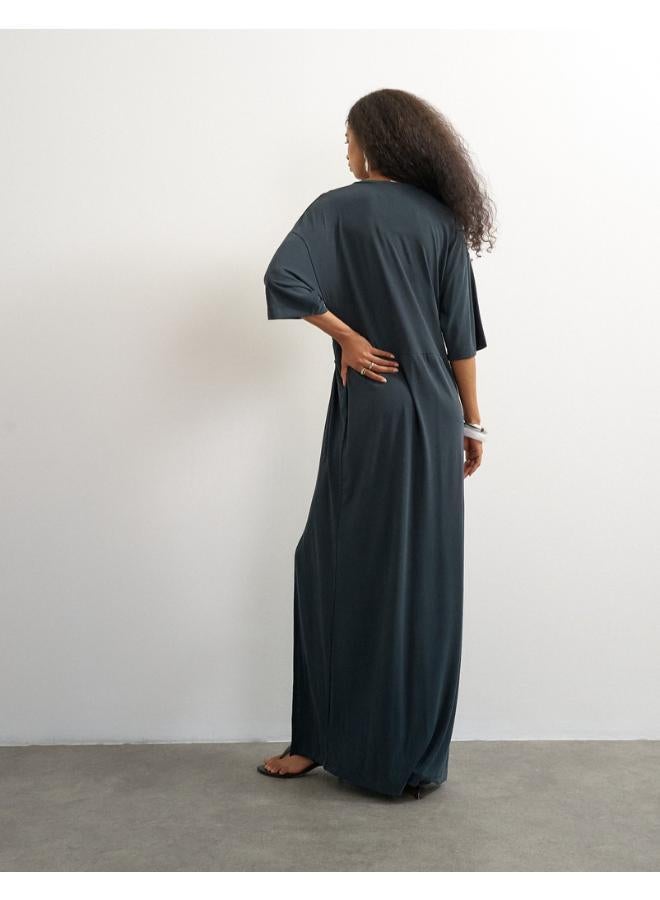 TOPSHOP Short Sleeve Cinched Maxi Dress - Image 2