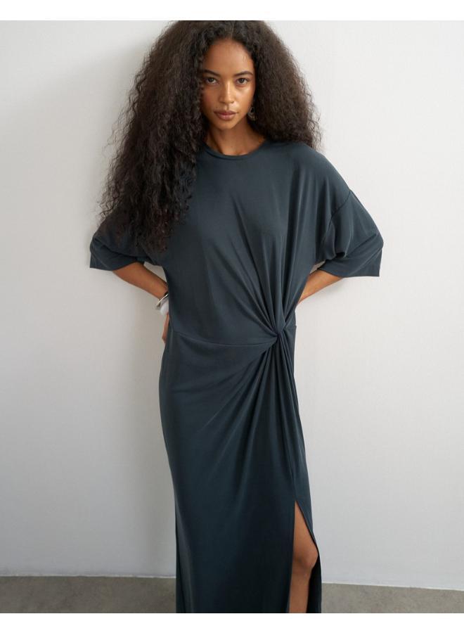 TOPSHOP Short Sleeve Cinched Maxi Dress - Image 4
