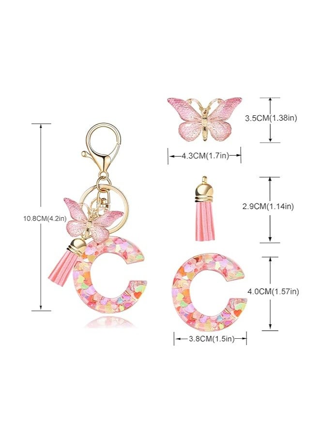 Fashion Alphabet Initial Letter Keychain Tassel Butterfly Pendant Key Ring for Purse Handbags Women Girl - pzsku/ZEA6124018867AB8C8E3CZ/45/_/1730885735/54276f96-0c0e-4f84-afd5-417ee633b0d9