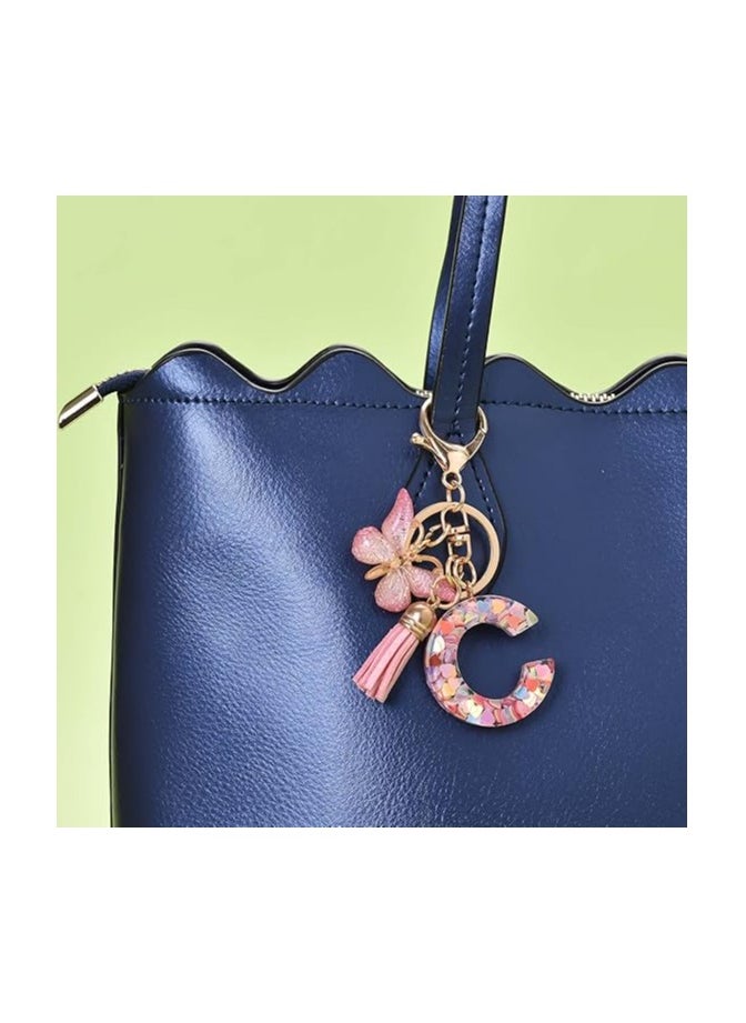 Fashion Alphabet Initial Letter Keychain Tassel Butterfly Pendant Key Ring for Purse Handbags Women Girl - pzsku/ZEA6124018867AB8C8E3CZ/45/_/1730885746/2d12151a-517e-45b9-ab28-65a0e3eaef14